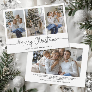 Kerstmis Minimalistisch Schrift Elegante Foto Feestdagenkaart