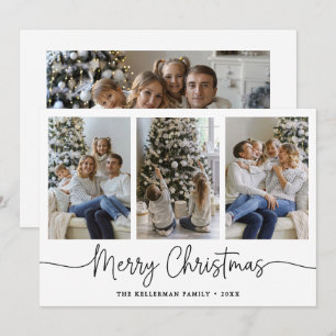 Kerstmis Minimalistisch Schrift Elegante Foto Feestdagenkaart