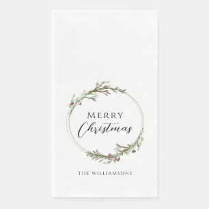 Kerstmis Minimalistische Krans Servet