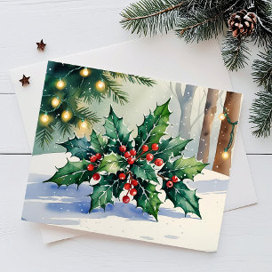 Kerstmis Mistletoe Prettige Feestdagen Watercolor