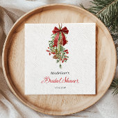 Kerstmis Mistletoe Rode Strik Bruiloft Servet