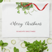 Kerstmis Mistletoe Theedoek (Gevouwen)