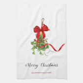 Kerstmis Mistletoe Theedoek (Verticaal)