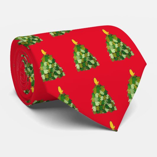 Kerstmis Mitten Tree Necktie Stropdas (Opgerold)