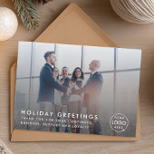 Kerstmis | Modern Corporate Photo Logo Feestdagenkaart