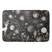 Kerstmis Modern Elegant Zwart Feestelijk Badmat (Voorkant)