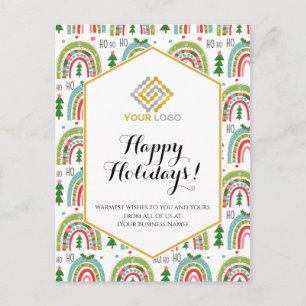 Kerstmis Modern Festief Regenbogen Logo Zakelijk Briefkaart
