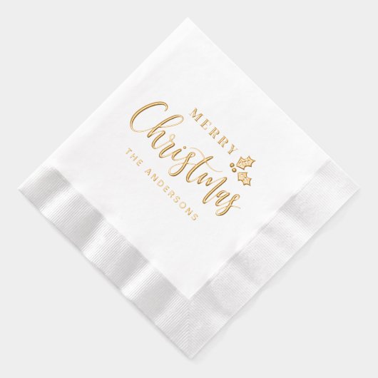 Kerstmis Modern Schrift Persoonlijke Vakantie Folie Servetten (Rechts)