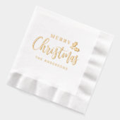 Kerstmis Modern Schrift Persoonlijke Vakantie Folie Servetten (Links)