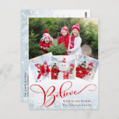 Kerstmis Modern Script Foto Vakantie Groet Briefkaart (Voorkant / Achterkant)