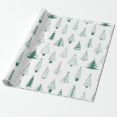 Kerstmis moderne boom cadeaupapier (Uitgerold)