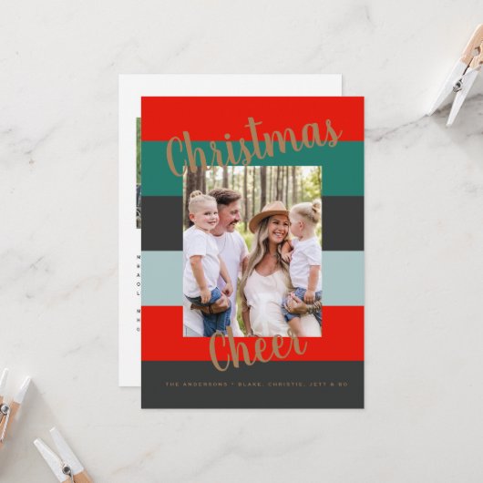 Kerstmis - Moderne, kleurrijke multi-foto (Voorkant / Achterkant in situ)