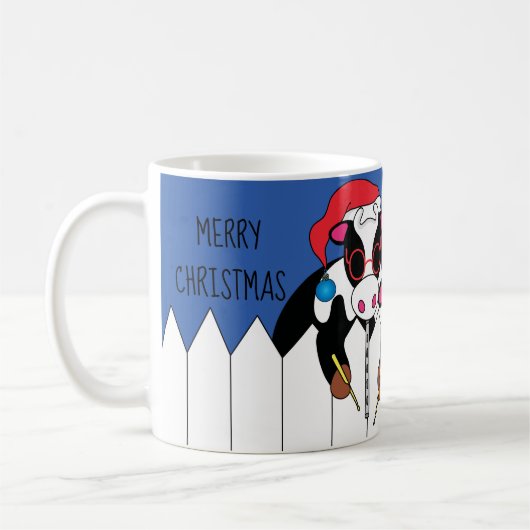 Kerstmis Mok 11 oz. "Happy Moo Year" (Links)