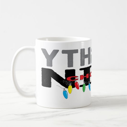 Kerstmis Mok 11 oz. "Naughty kiest Nice" (Links)