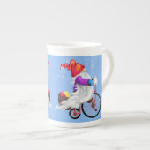 Kerstmis Mok Gift Gnome met Bike (Voorkant rechts)