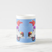 Kerstmis Mok Gift Gnome met Bike (Voorkant)