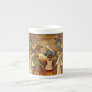 Kerstmis, Mok, Jezus Christus, vrolijk kerstfeest Porselein Kop