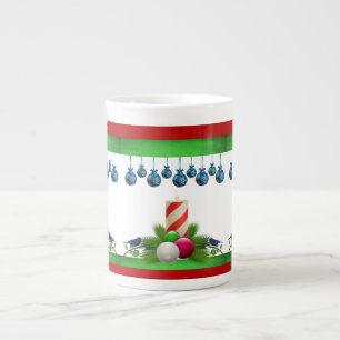 Kerstmis, Mok, kerstkaars Porselein Kop