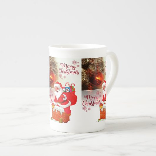 Kerstmis, Mok, Kerstman, prettige kerst Porselein Kop (Voorkant rechts)