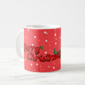 Kerstmis Mok met Mustache en Kerst met Merry (Voorkant links)