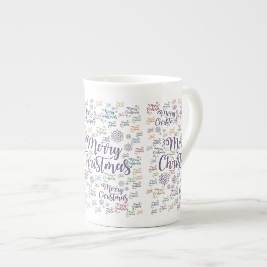 Kerstmis Mok, prettige kerst Porselein Kop (Voorkant rechts)