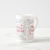 Kerstmis Mok, prettige kerst Porselein Kop (Voorkant rechts)