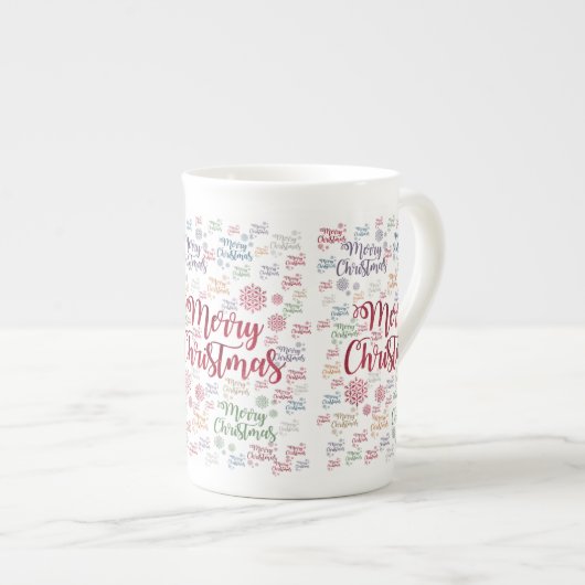 Kerstmis Mok, prettige kerst Porselein Kop (Voorkant rechts)