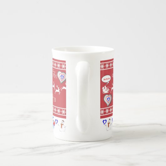 Kerstmis Mok, prettige kerst Porselein Kop (Achterkant)