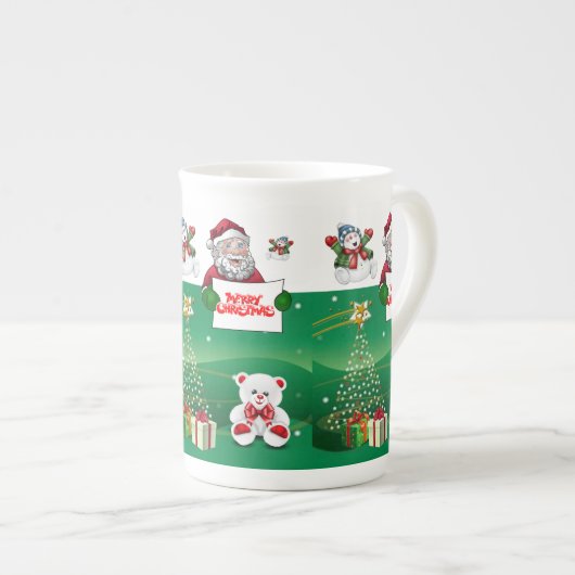 Kerstmis Mok, prettige kerst Porselein Kop (Voorkant rechts)