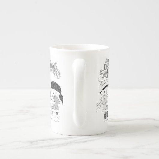 Kerstmis Mok, prettige kerst Porselein Kop (Achterkant)