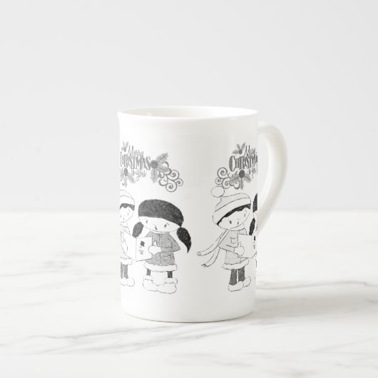 Kerstmis Mok, prettige kerst Porselein Kop (Voorkant rechts)