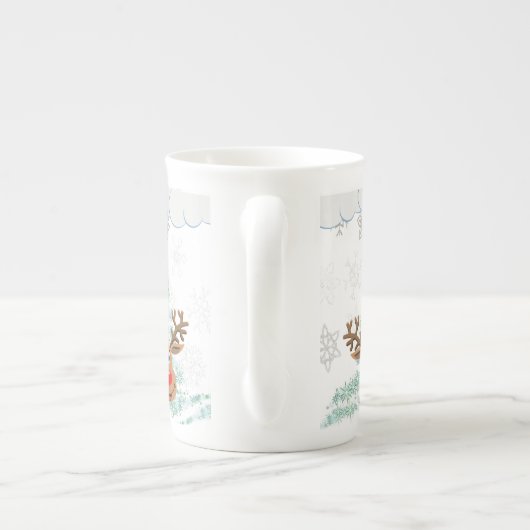 Kerstmis, Mok, rendiertje Porselein Kop (Achterkant)