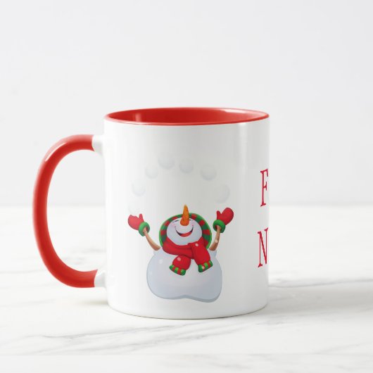 Kerstmis Mok-Snowman-Feliz Natal Mok (Links)