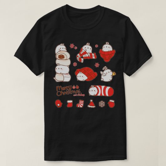 Kerstmis Molang T-shirt (Design voorkant)
