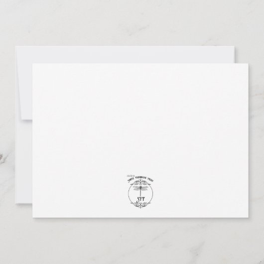 Kerstmis Monogram Bruiloft Bedankkaart (Achterkant)