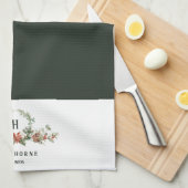 Kerstmis: Monogram feestdag Theedoek (Quarter Fold)