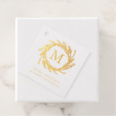 Kerstmis Monogram Krans Bedankjes Labels (Met doos)