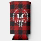 Kerstmis Monogram Krans Buffalo Plaid (Voorkant)