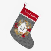 Kerstmis: MONOGRAM Silver Grey Kleine Kerstsok (Voorkant (Hangend))