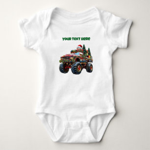 Kerstmis Monstertruck - Bewerkbaar Baby Rompertje