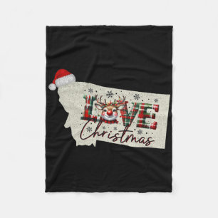 Kerstmis Montana Xmas Staatskaart Montana Kerstmis Fleece Deken