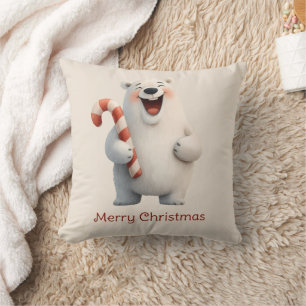 Kerstmis Mooie Ijsbeer Ontwerp Kussen