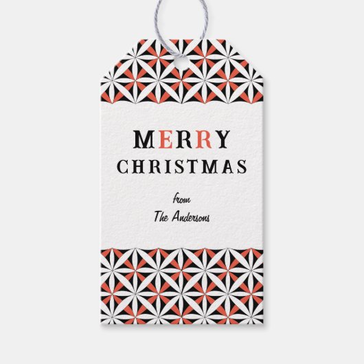 Kerstmis mooie sneeuwvlok sterpatroon CC1281 Cadeaulabel (Voorkant)