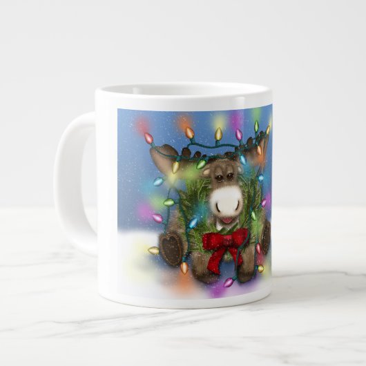 Kerstmis Moose 20 oz. Mok (Voorkant links)