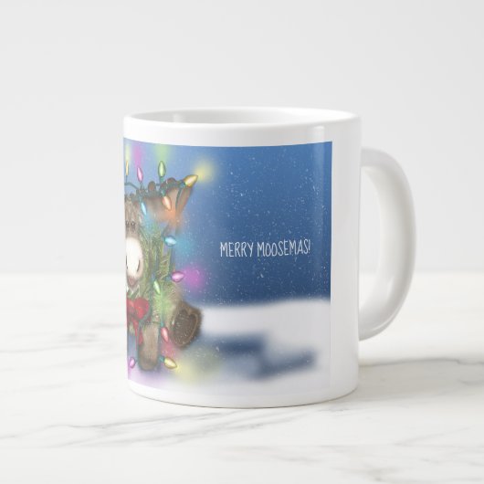 Kerstmis Moose 20 oz. Mok (Voorkant rechts)