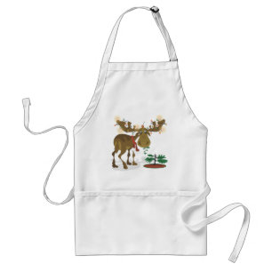 Kerstmis Moose~ Apron Standaard Schort