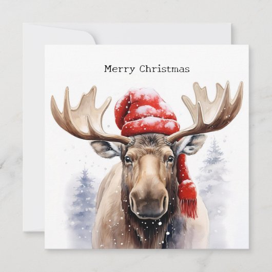 Kerstmis Moose Kaart (Voorkant)