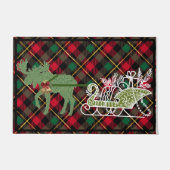 Kerstmis Moose Topiary Sleigh Doormat Welcome Mat (Voorkant)