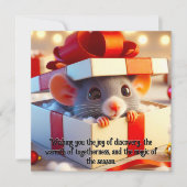 Kerstmis Mouse Verrassingscadeau Vakantie Groeten (Voorkant)