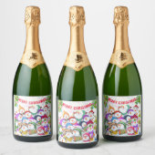 Kerstmis Mousserende Wijn Label Snowman Party Grap Sparkling Wijnetiket (Flessen)